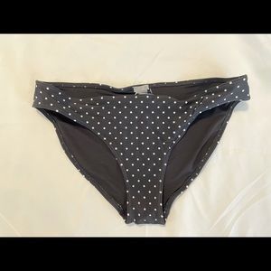 Aerie black polka dot swim bottoms M